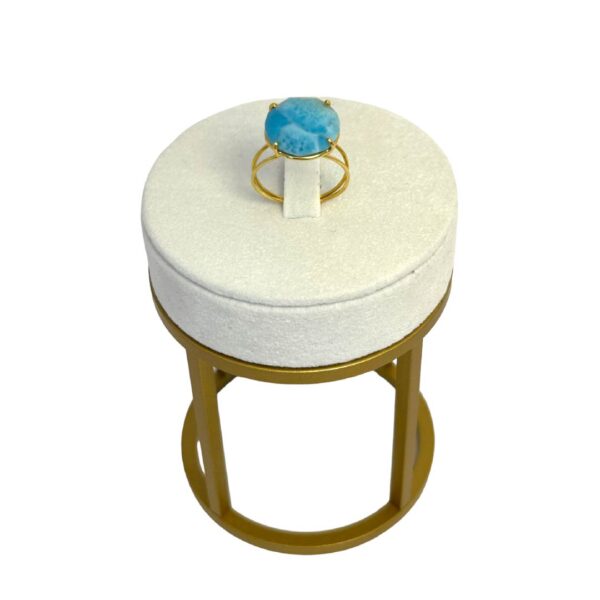 Anello Larimar a forma di rombo