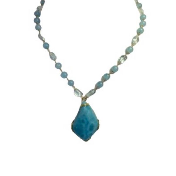 Collier Acqua Marina e Cristallo di Rocca